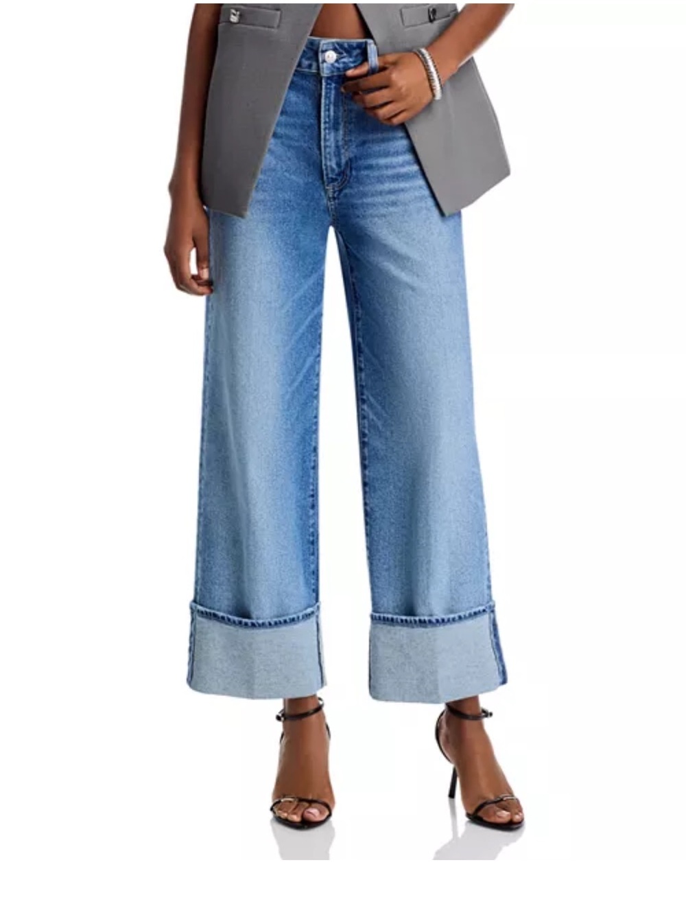PAIGE Sasha Ankle Wide Cuff Jeans in Walk of Fame
